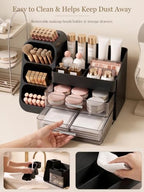 Booklov Large Makeup Organizer for Vanity Countertop, Black - Image 6