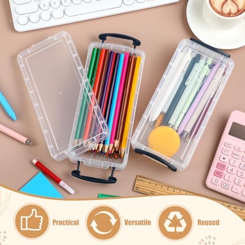 Gueevin 12 Pcs Pencil Box Clear Plastic Pencil Case, Grey - Image 4