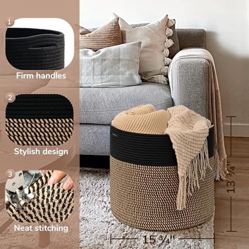Goodpick Wicker Blanket Basket Living Room, Toy Storage for Playroom, 45L - Image 3