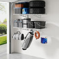 FLEXIMOUNTS 2-Pack 2x4ft Garage Shelving with Hooks, 600lbs Load, White by FLEXIMOUNTS