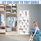 Windyun 2 Pcs 40 Pocket Over the Door Shoe Organizer, White - Image 3