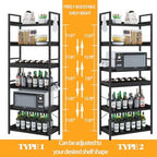 HCHQHS 6 Tier Bookshelf, Adjustable Industrial Bookcase, Vertical Tall Book Shelf, Wood and Black Metal Open Bookshelves for Home Office, Living Room, Bedroom, 70 Inch - Image 4