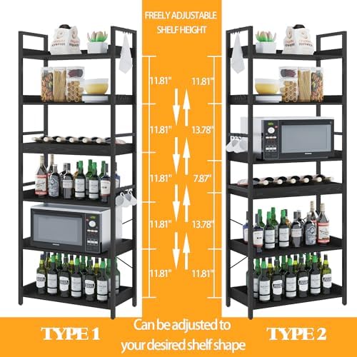 HCHQHS 6 Tier Bookshelf, Adjustable Industrial Bookcase, Vertical Tall Book Shelf, Wood and Black Metal Open Bookshelves for Home Office, Living Room, Bedroom, 70 Inch - Image 4