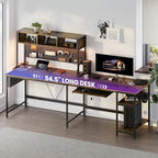 DUMOS 67" L Shaped Gaming Desk，Corner Computer Desk with Storage Shelf - Image 5