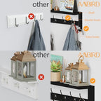 AMBIRD Coat Rack Wall Mount with Shelf, 28.9 Inches Coat Hooks Wall Mounted with 5 Hooks, Hat Wall Hooks for Hanging in Entryway, Living Room, Bathroom, Bedroom (Black, 28.9 * 4.5 inches) - Image 7