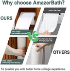 AmazerBath Bamboo Toilet Paper Holder with Storage, Bathroom Toilet Paper Storage Cabinet, Small Bathroom Storage Cabinet for Small Spaces, Slim Bathroom Storage Cabinet, 33x7.3x6.5 Inches, Brown - Image 6