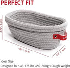 KneadAce Cotton Rope Banneton Bread Proofing Basket Set, 2 x Oval Bread Basket with Liners & Covers for Artisan Bread Baking, Sourdough Bread Baking Supplies - Image 6