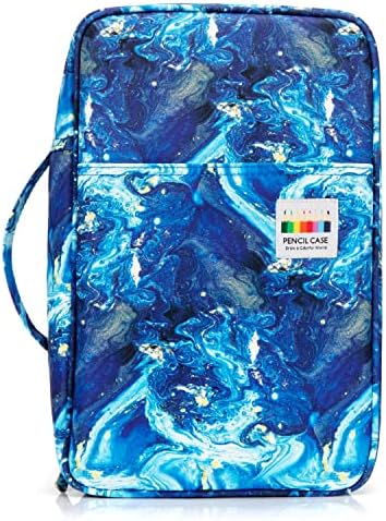 YOUSHARES Color Pencil Case 300 Slots - Oxford Colored Pencil Case with Zipper Holds 300 Colored Pencils or 200 Gel Pens for Prismacolor Colored Pencils & Gel Pen (Quicksand Blue) - Image 2