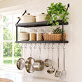 KES 2-Tier Wall Pot Rack, 30-Inch, 100 Lbs Load, Heavy-Duty, Matte Black by KES