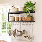 KES 2-Tier Wall Pot Rack, 30-Inch, 100 Lbs Load, Heavy-Duty, Matte Black by KES