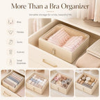 Bra Organizer for Closet, Stackable Pull-Out Drawer with Clear Top, Bra Storage Box for A-C Cup Bras, Teen Bras, Lingerie, Underwear, Socks, Scarves and Baby Clothes - Image 7