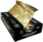 Premium Quality 9" x 10.75" Gold Interfolded Aluminum Foil Pop-Up Precut Sheets - Ideal for Storing, Grilling, Cooking Food - Aluminum Foil Wraps (2 Boxes of 200) by PACTOGO