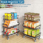OKZEST 3-Tier Rolling Pantry Floor Organizers and Storage Cart with Wheels - Image 5