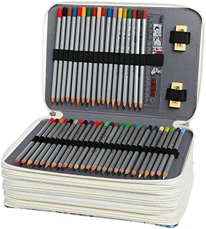 250 Slots Colored Pencil Case Organizer, 5 Layer Bag - Image 3