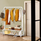 Simple Houseware 52" W Freestanding Closet Garment Rack with Shelves, White - Image 6