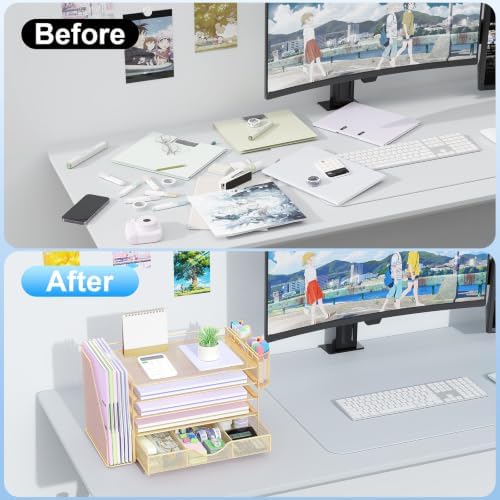 gianotter 5-Tier Desk Organizer with Drawers and File Holders - Image 2