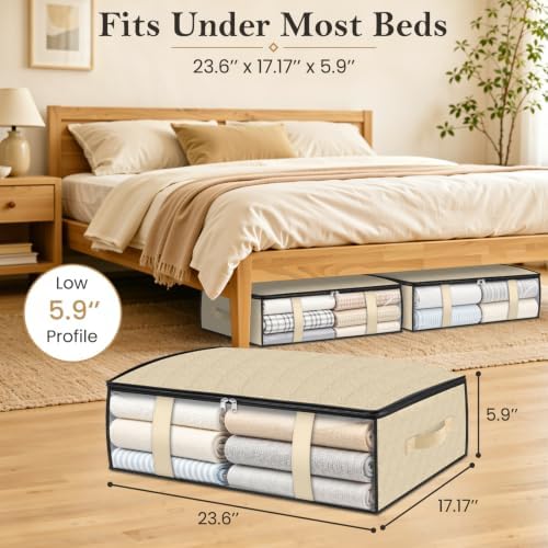 StorageRight Under Bed Storage Bags, 8 Pack, 40L, Beige - Image 2