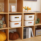 Citylife 16QT Storage Bins with Bamboo Lids, Stackable with Handles, 2-Pack - Image 6
