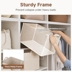 StorageWorks Closet Storage Bins, Khaki and Beige Stripes, 45L, 2-Pack - Image 4