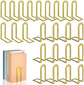 Chunful 24 Pcs Gold Metal BookEnds Shelves, 5.5 x 3.75 x 2.25 in by Chunful