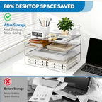 4-Tier Horizontal Acrylic Paper Organizer for A4/Letter Documents - Image 4