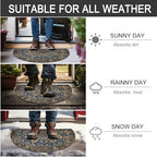 CHICHIC Entrance Door Mat Large 18 x 30 Inch Entry Way Doormat Front Door Rugs Outdoors Heavy Duty Welcome Mat Non Slip Rubber Back Low Profile for Garage, Patio, High Traffic Area, Grey - Image 6