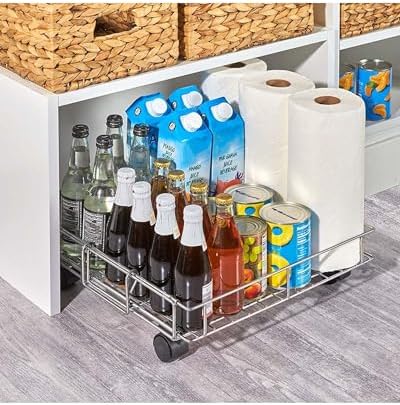 MSR Imports Expandable Rolling Metal Storage Basket-Home and Kitchen Storage Solution,Silver - Image 7