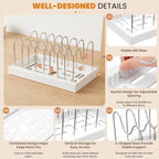 2 Pack Expandable Pot Lid Organizers with 10 Adjustable Dividers - Image 4