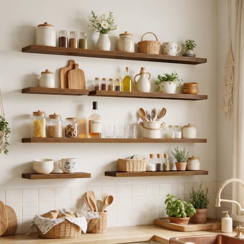 32 Inch Floating Shelves for Wall 2 Pack, Wood Wall Bathroom Shelves - Image 2
