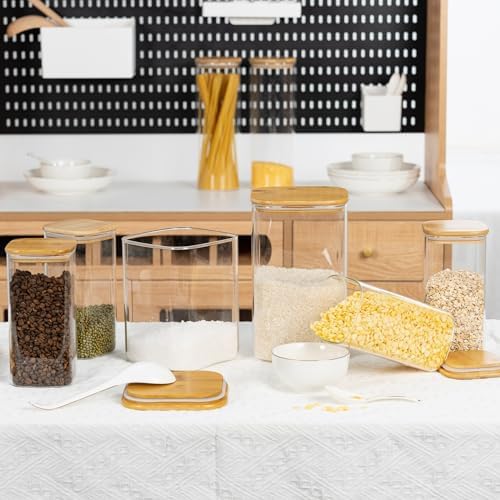 D2scrma 149oz/4.6Qt/4400ml Square Glass Storage Containers with Lids 2-Pack - Image 6