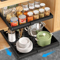 DOMNIU Pull Out Cabinet Organizers Expandable,Black,16.9"Depth,2 Pack by DOMNIU