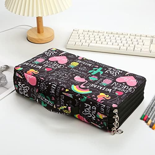 300 Slots Pencil Case 4-Layer Zipped Holder w/Handle - Image 6