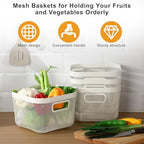 MorningRo 4 Pack White Metal Mesh Basket with Handles, Medium - Image 3