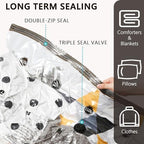 Vacuum Storage Bags, Compression Packing Space Saver Seal Bags for Clothing Bedding Comforters Blankets Pillows, 8 X-Jumbo - Image 5