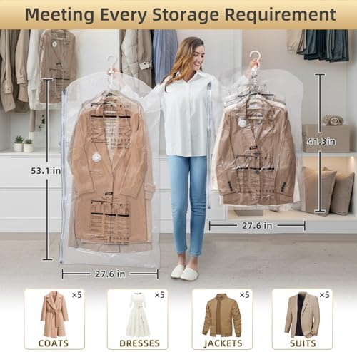 TAILI Hanging Vacuum Storage Bags for Clothes,4 Combo with Pump - Image 6