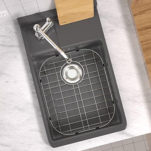 SANNO Sink Protectors for Kitchen, Stainless Steel Bottom Grid with Rear Drain Hole, Double Sink 16.14" L X 13" W, 2 Pack - Image 6