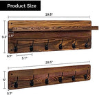 29.5'' Wide Coat Rack Wall Mount with Shelf, Hallway Shelf with 12 Coat Hooks, Coat Hangers for Wall, Peg Rack, Mail and Key Holder, Entryway Decor, Housewarming Gift, Early American - Image 5