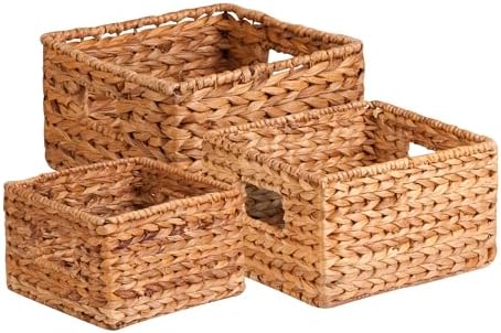 Honey-Can-Do Woven Water Hyacinth Wicker Storage Baskets, Nesting Set of 3 by Honey-Can-Do