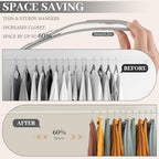 LemonRoad 50 Pack Short Neck Hangers Plastic Non-Slip, Dark Gray Light Gray - Image 6