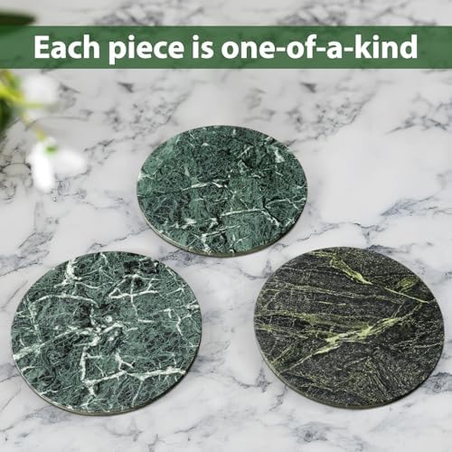 Marble Lazy Susan, 16 in Turntable Organizer for Cabinet Pantry Kitchen Countertop Fridge Bathroom Makeup Vanity Countertop, Detachable Organizer (Indian Green) - Image 6