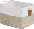 Goodpick 50L Large Woven Rope Storage Basket, Rectangle, Light Brown by Goodpick