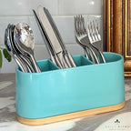 DAILY RITMO® Turquoise Aqua Countertop Silverware Holder by DAILYRITMO