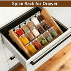 2 Pack 3 Tier Bamboo Spice Rack Organizer for Kitchen Countertop or Cabinet - Image 5