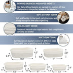 NaturalCozy 5-Piece Rectangle Storage Basket Set- Natural Cotton Rope Woven Baskets for Organizing! Small Basket for Montessori, Baby Nursery, Dog Toy Baskets, Cat Toy Box, Bathroom Organization Bin - Image 2