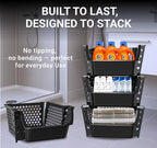 Skywin Stackable Storage Bins Open Front for Pantry Storage, 4 Pack - Black - Image 7