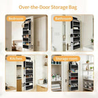 Over the Door Organizer, Door Storage Organizer with Large Capacity Pockets, Hanging Shelves for Bedroom, Closet, Dorm, Pantry (Black, 6-Tier) - Image 5