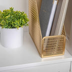 Martha Stewart Ryder Mesh Metal Magazine File Holder, Gold (Pack of 2) - Image 5