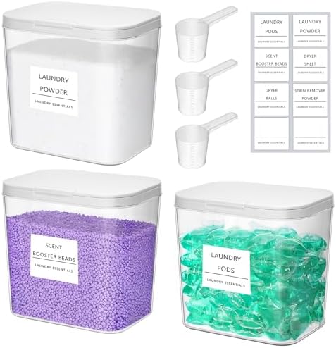 Lifewit Laundry Pods Container with Pop-up Lid, 0.72gal, 3 Pcs by Lifewit