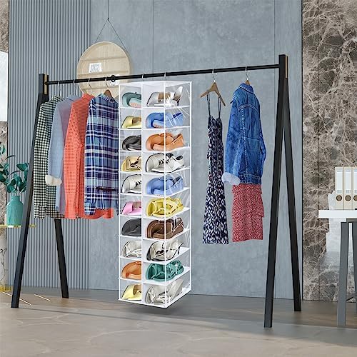 Libeder 20 Section Hanging Shoe Organizer & Storage for Closet, White - Image 2