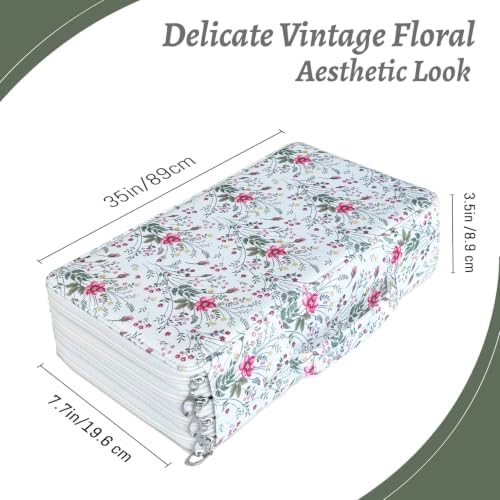 YOUNGCOL 300-Capacity Colored Pencil Case Pen Organizer (White Floral) - Image 3